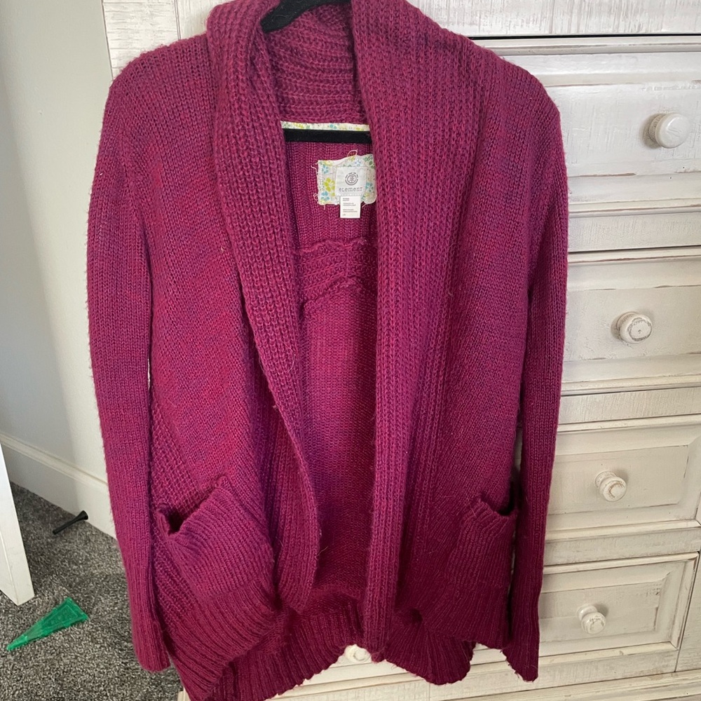 Element cardigan. Size L. Burgundy. Oversized